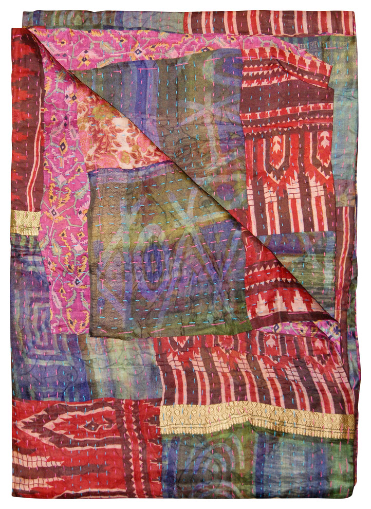 Kantha Silk Throw 50"x70"