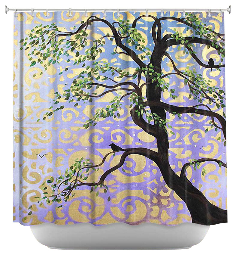 Willow and Moon I Shower Curtain Contemporary Shower Curtains by