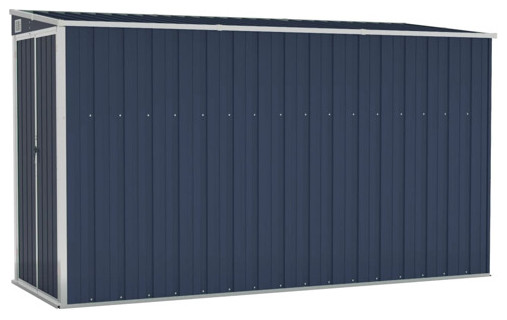 vidaXL Storage Shed Wall-mounted Garden Shed for Backyard Anthracite Steel