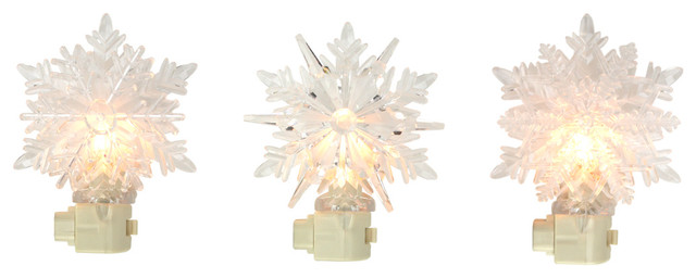 Icy Crystal Decorative Clear Snowflake Christmas Night Lights Set