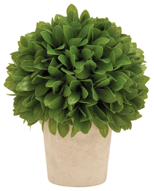 Green Faux Foliage Artificial Foliage Ball 50854 Farmhouse