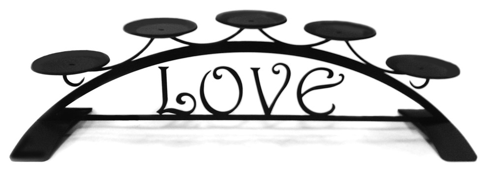 Wrought Iron Love Table Top Center Piece Candle Holder