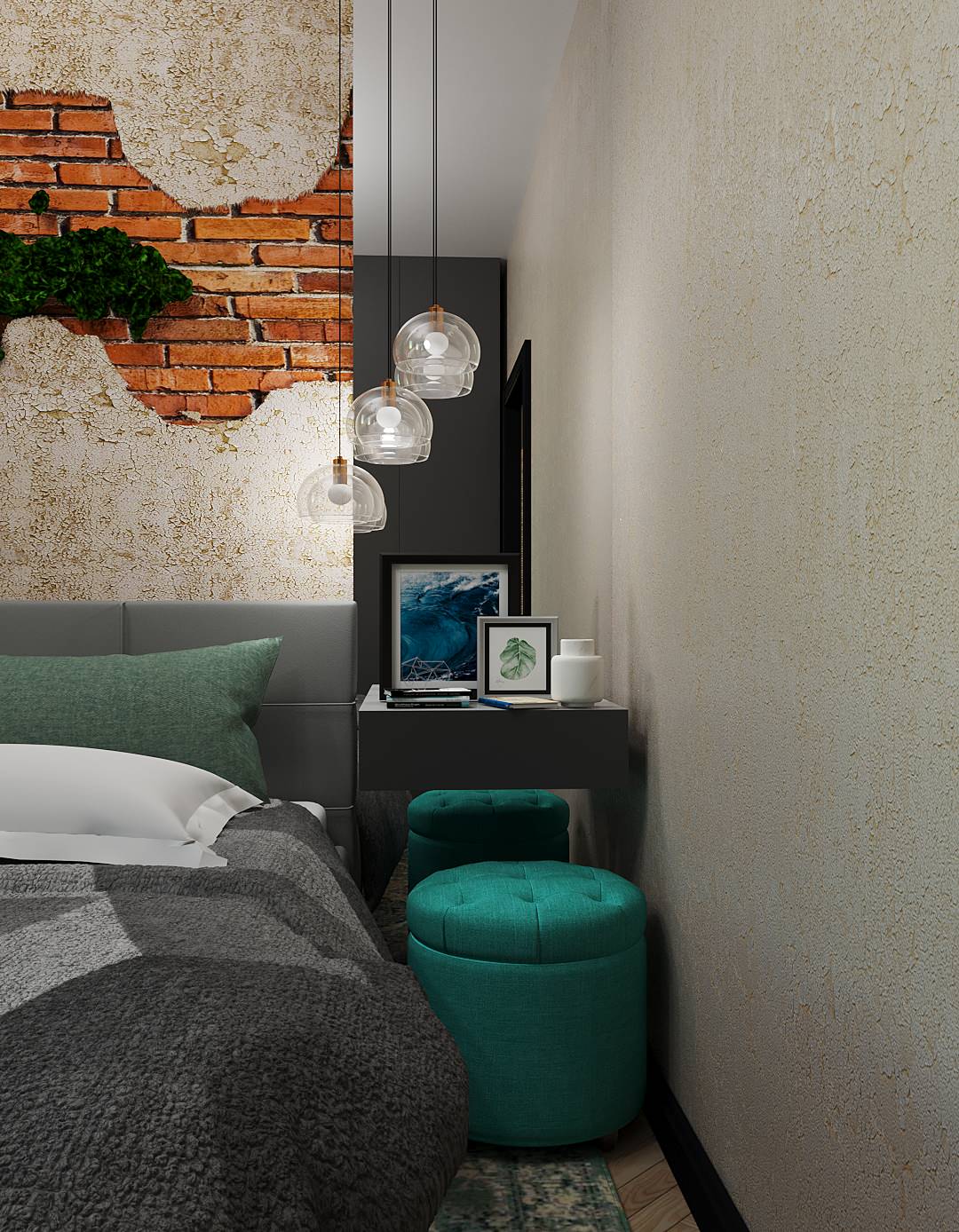 Спальня стиль лофт