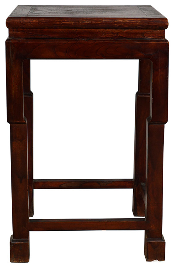 Consigned Chinese Antique Carved Plant Stand Telephone Table