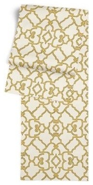 Scrolled Yellow Trellis Table Runner