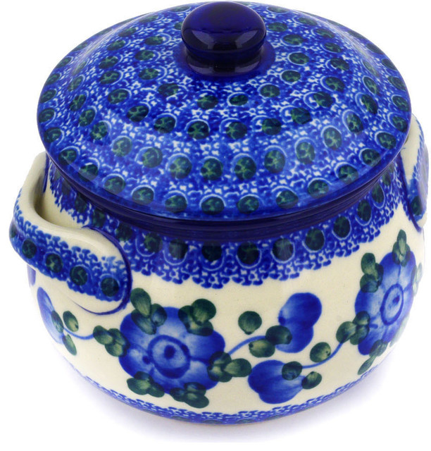 Polmedia Polish Pottery 15 oz. Stoneware Bouillon Cup With Lid