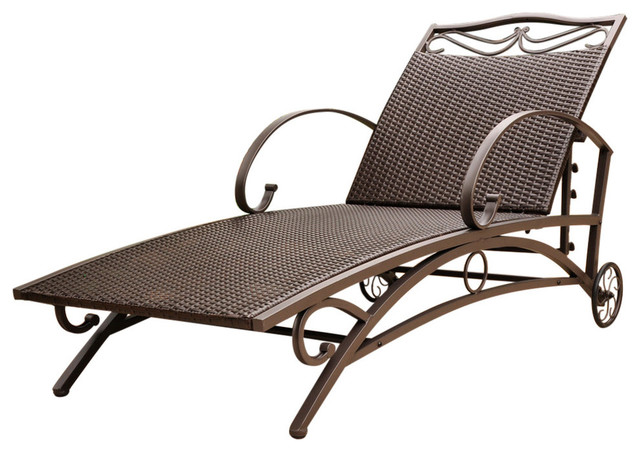 faux wicker chaise lounge