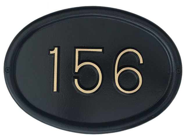 Colours Available Custom house number circular address plaque in solid metal 
