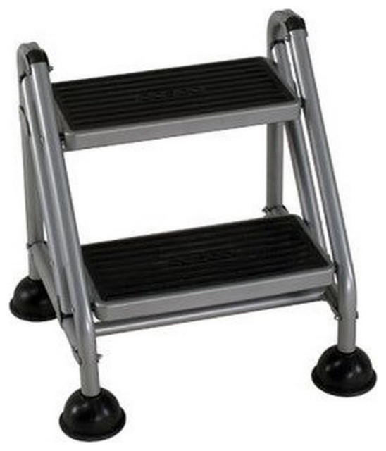 Cosco 2Step Metal Rolling Step Ladder in Black Ladders And Step