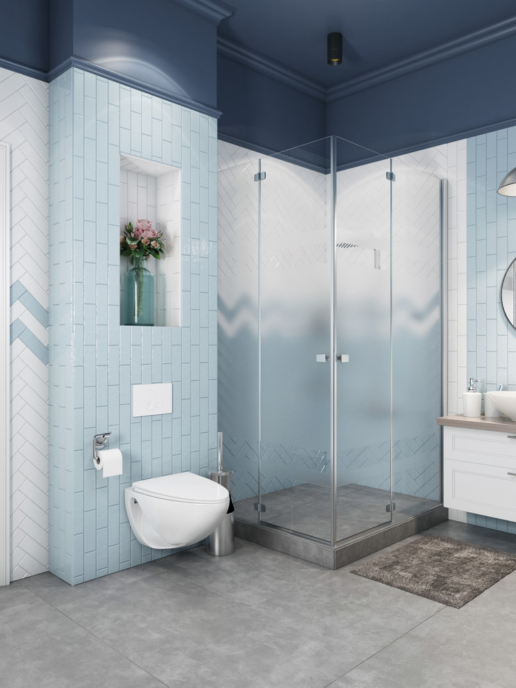 Дизайн гостиной и ванной комнаты в коттедже (Тополиная роща)