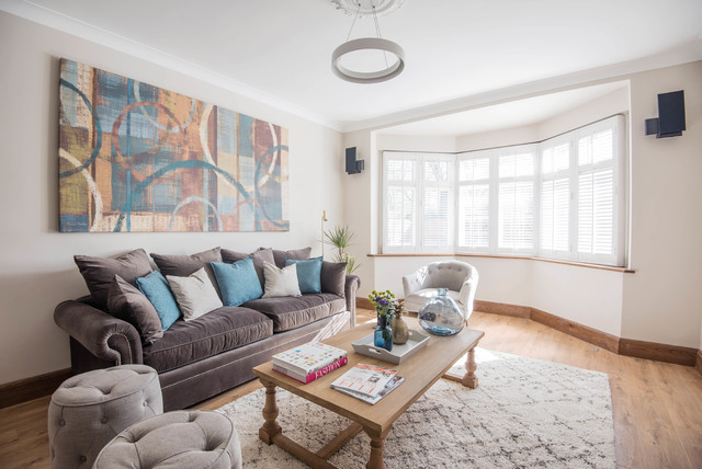 A Modern Home transitional-living-room