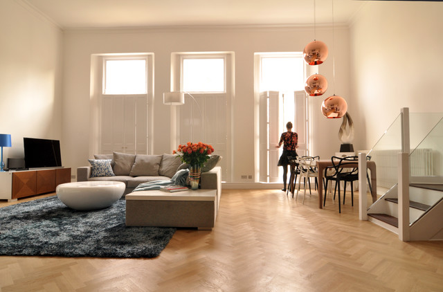 Open plan living space contemporary-vardagsrum