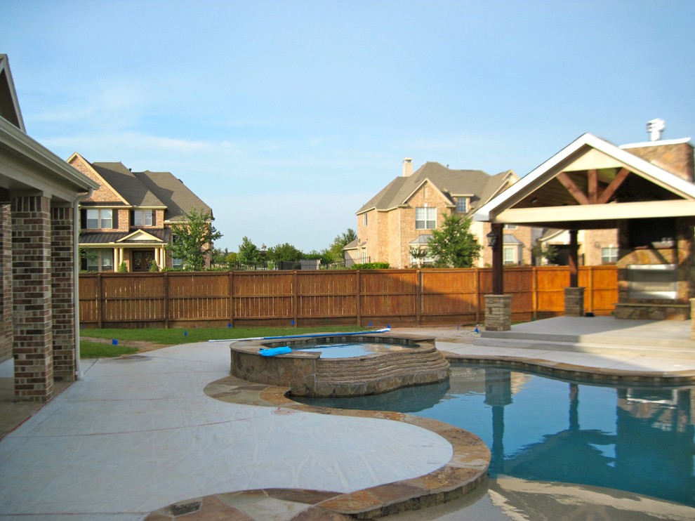 Backyard pool landscape