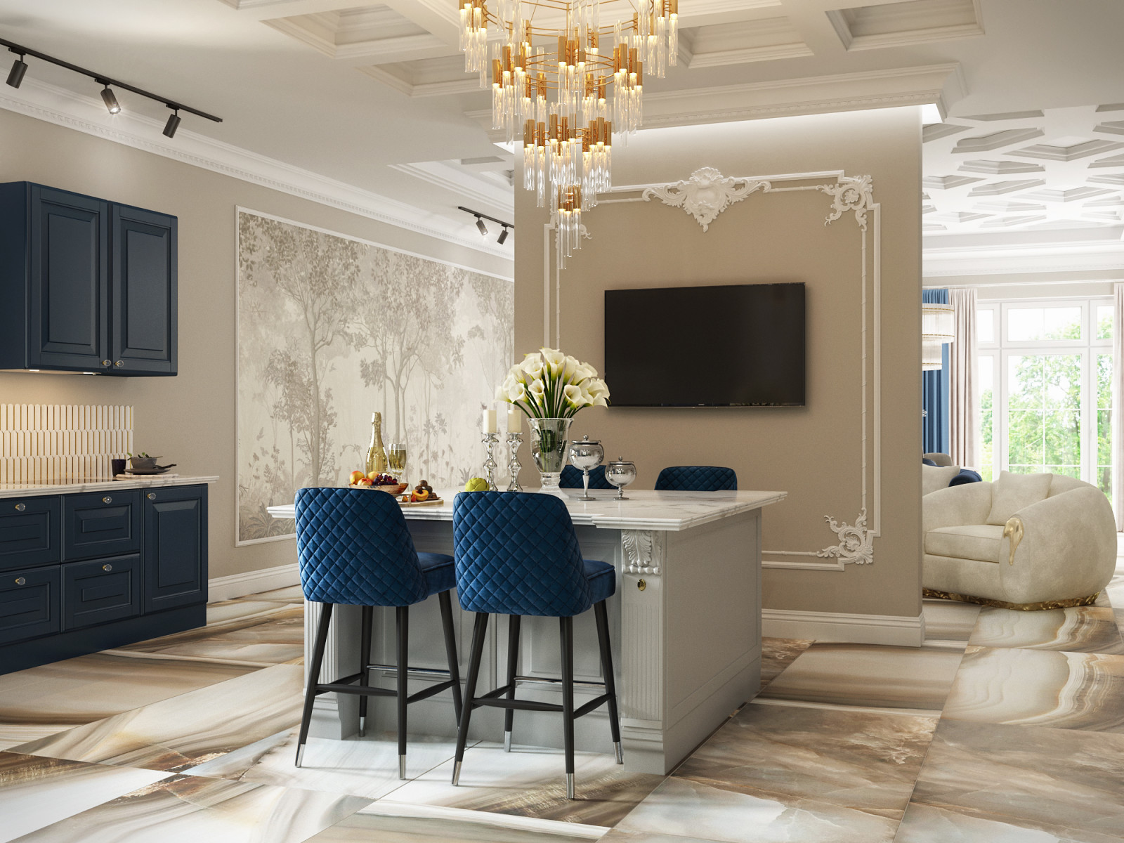 Акцентный синий