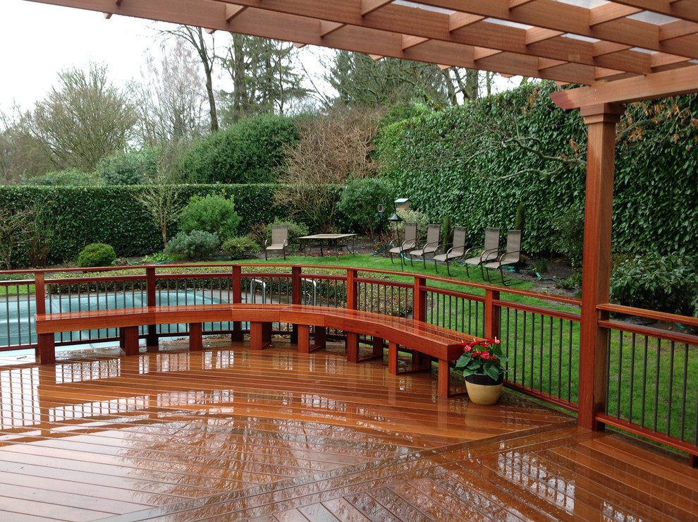 Ipe deck with mahogany pergola - Contemporary - Deck - Portland - by ...