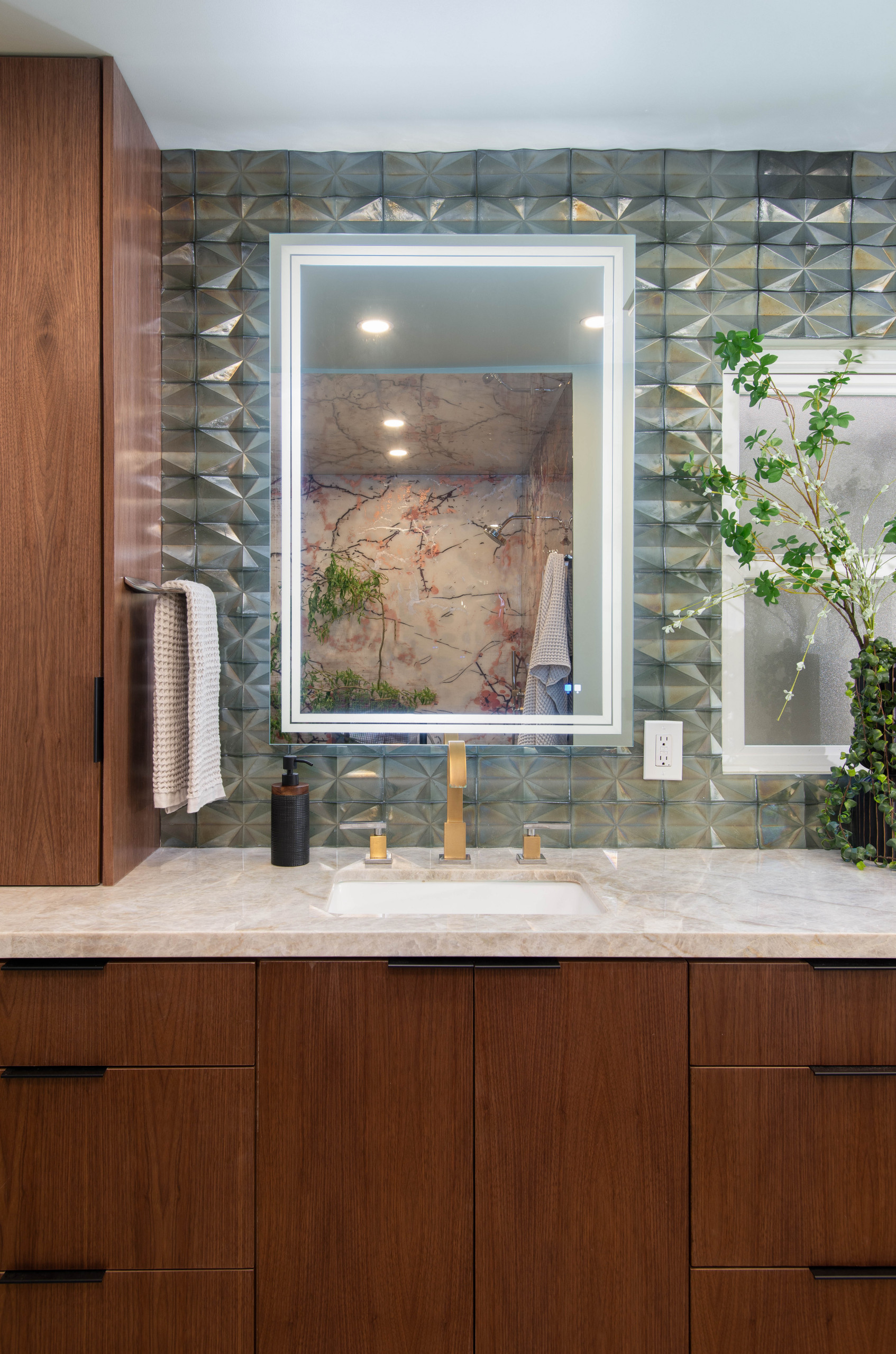 Modern Asian Inspired Primary Bathroom