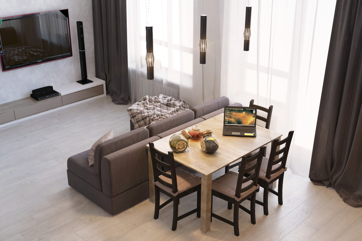 Дизайн кухни-гостиной