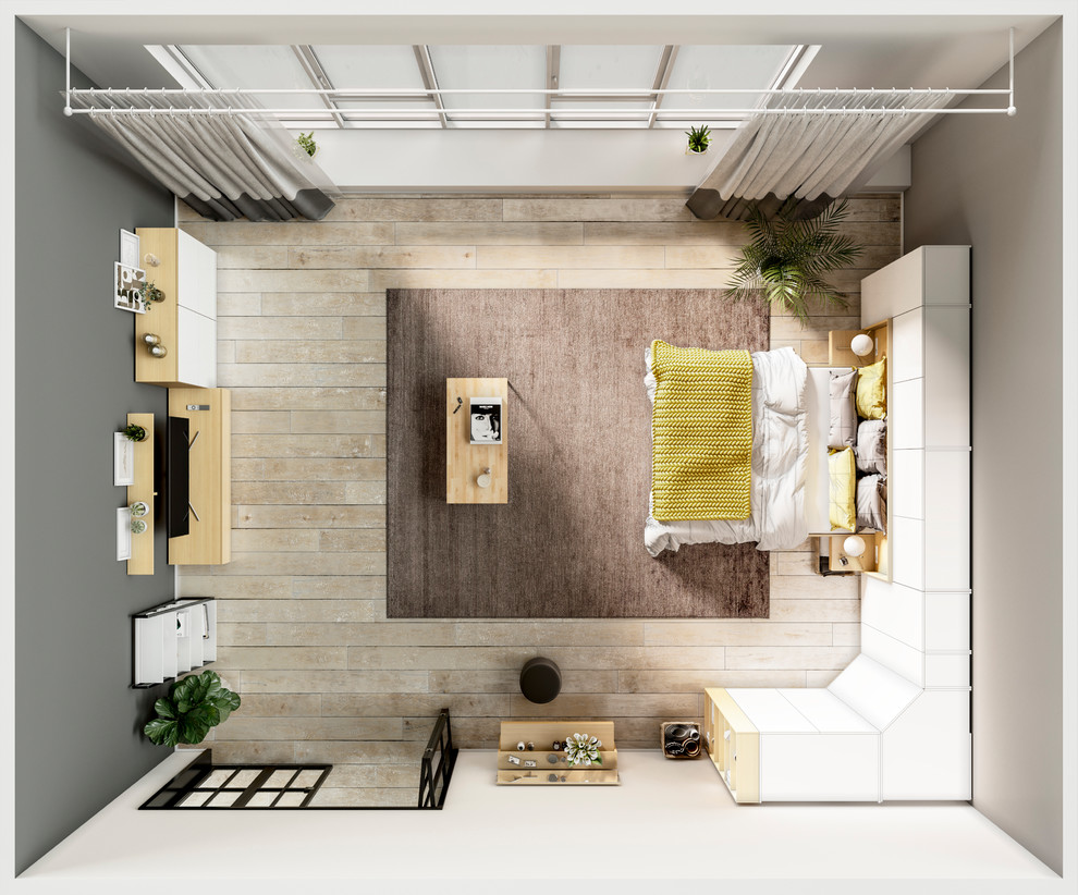 Визуализация Спальни для современной молодой семьи