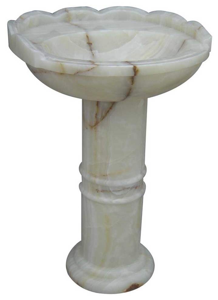 Pedestal White Onyx Hand Carved Onyx Pedestal Sink