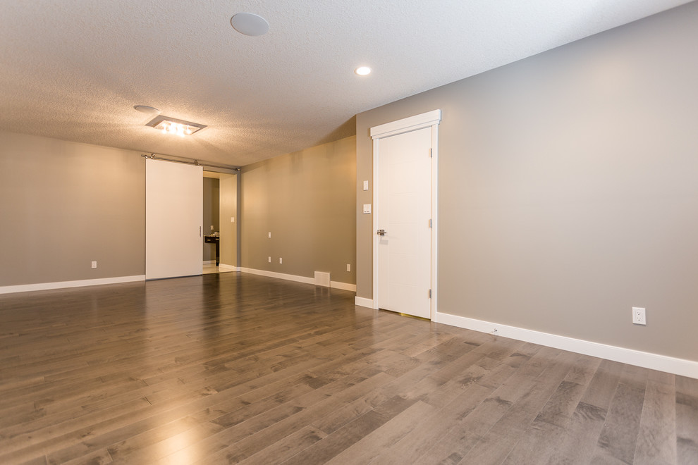 Inspiration for a transitional home design remodel in Edmonton