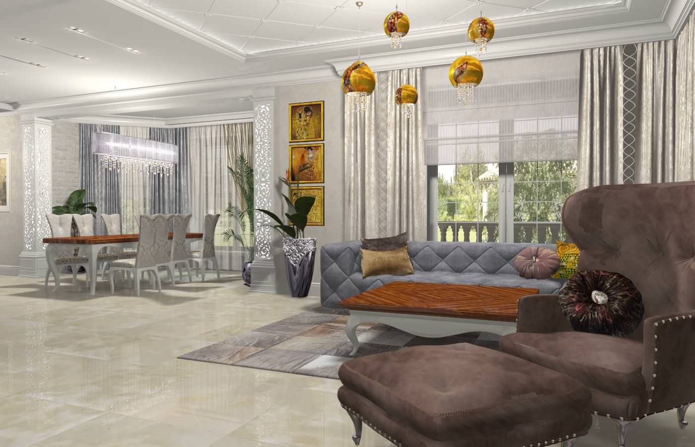 визуализация "Гостиная - студия"