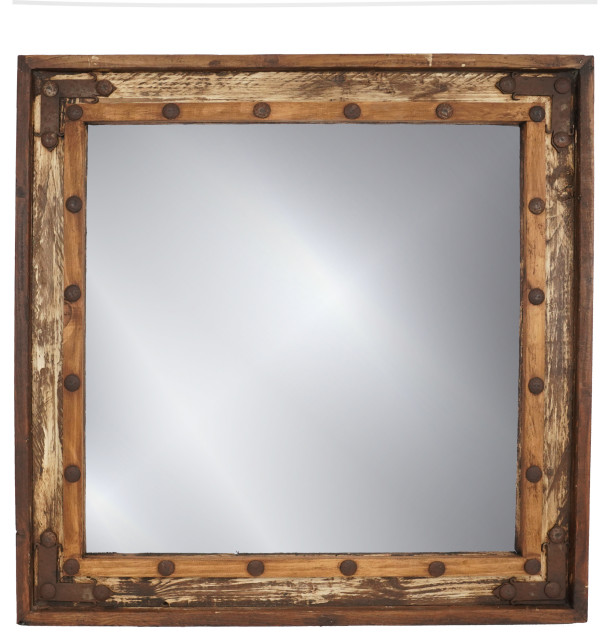 El Paso Vanity Accent Mirror, Antiqued White, 31x31