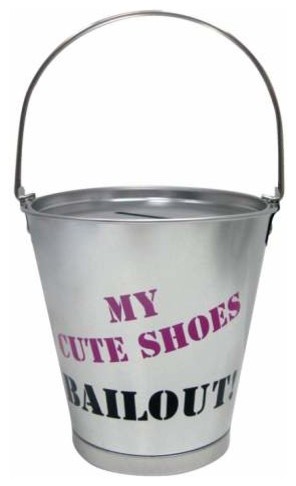 4.25 Inch Cute Shoes Bailout Aluminum Silver Bucket Piggy Bank
