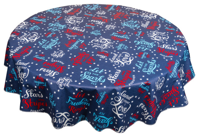 "USA" 60" Round vinyl flannel backed tablecloth - Contemporary ...