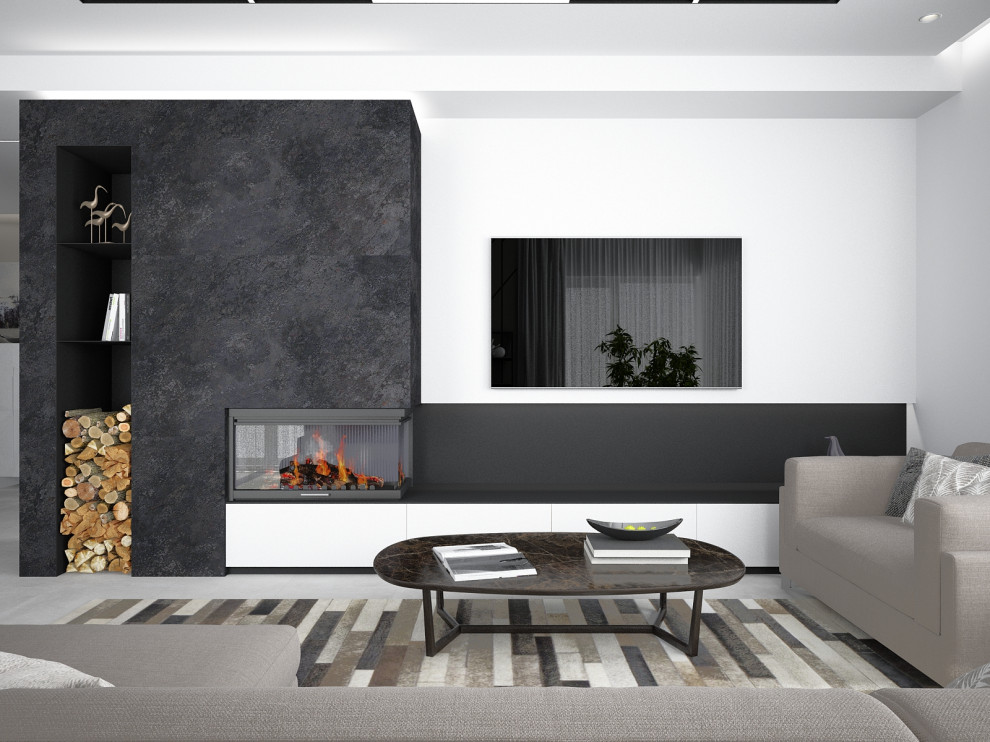 МОНОХРОМ С АКЦЕНТАМИ. Современный графичный интерьер.