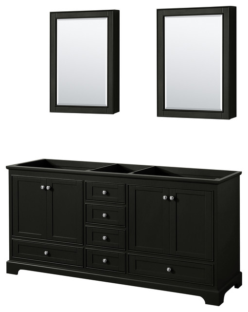 Deborah 72 Double Vanity Dark Espresso No Countertop Sinks
