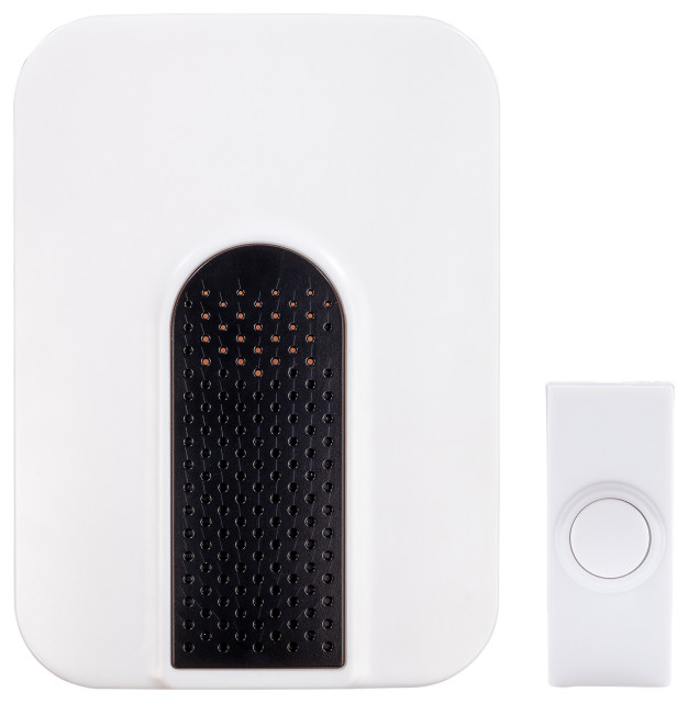 Heathco SL7307 White and Black Wireless PlugIn Doorbel Kit