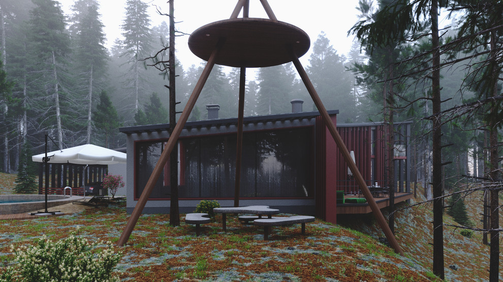 Индивидуальный жилой дом в сосновом лесу