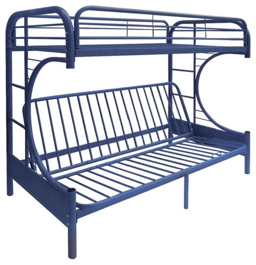 Acme Twin XL over Queen Futon Bunk Bed in Blue Finish 02093BU