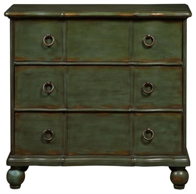 Teal Green Distressed Drawer Chest Farmhouse Accent Chests And