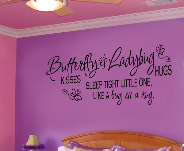 Butterfly Kisses Vinyl Wall Decal c002, Orange, 23 in.