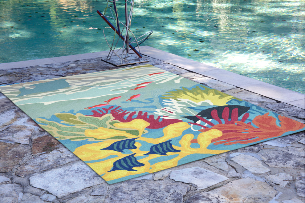 Liora Manne Ravella Ocean View Indoor/Outdoor Rug, Blue, 60