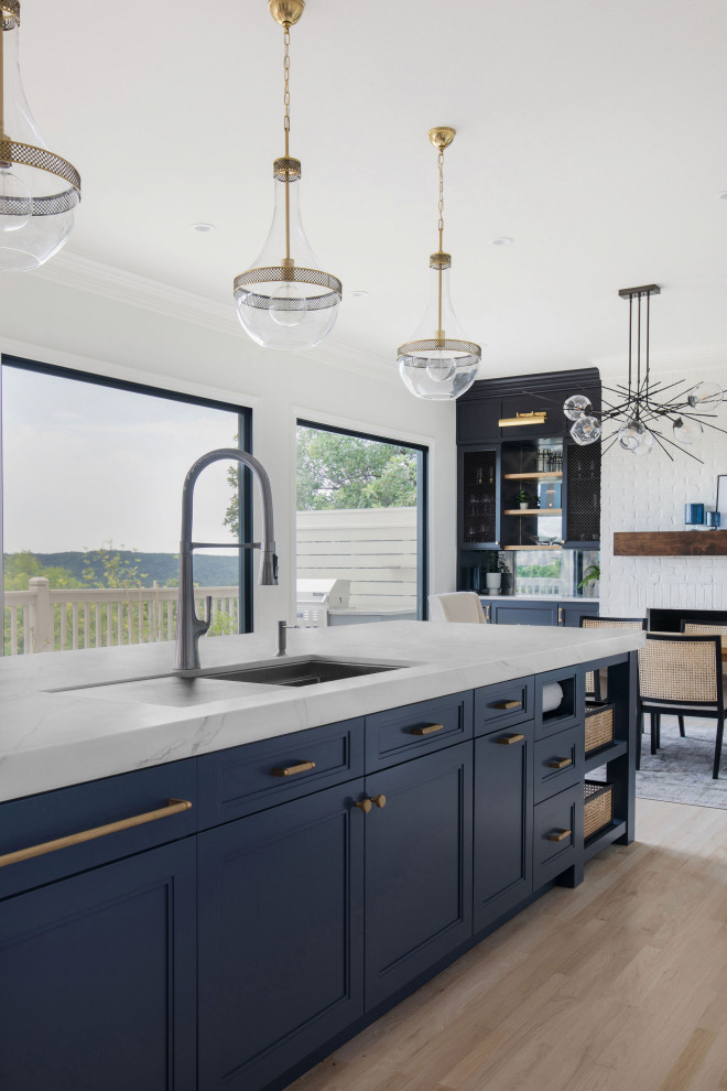 Inspiration for a transitional home design remodel in Austin