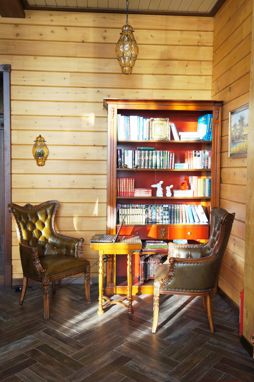 Интерьер загородного дома и ландшафт