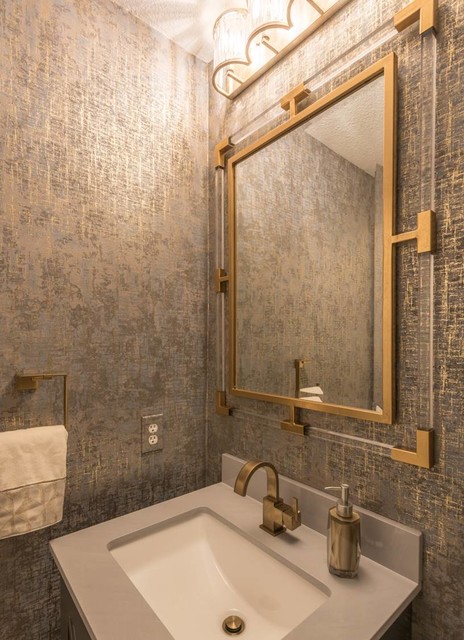 Allen Luxury Powder Bath Modern Powder Room Dallas