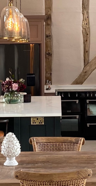 Barn conversion kitchen, Ashendon lantlig-koek