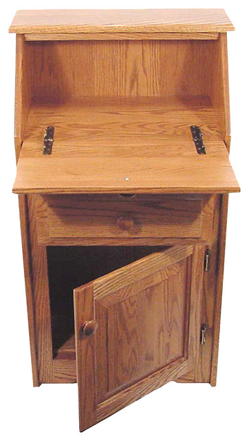 Amish Made Oak Secretary Desk With Storage Oak Secretary Desk