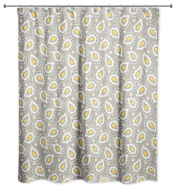 Paisley Pattern In Tan Shower Curtain Contemporary Shower