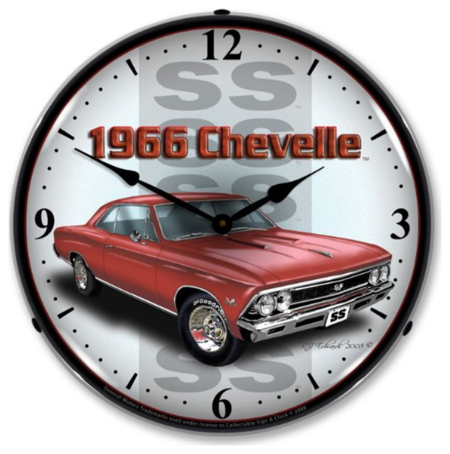 GMRE805187 1966 SS Chevelle Clock Midcentury Wall Clocks by