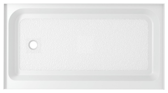 60x36" Single threshold shower tray left drain, glossy white