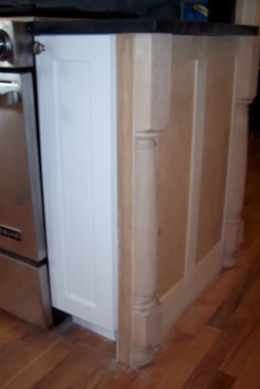 Spindles/Decorative Legs on Kitchen Island? Is this wrong? (PICS)