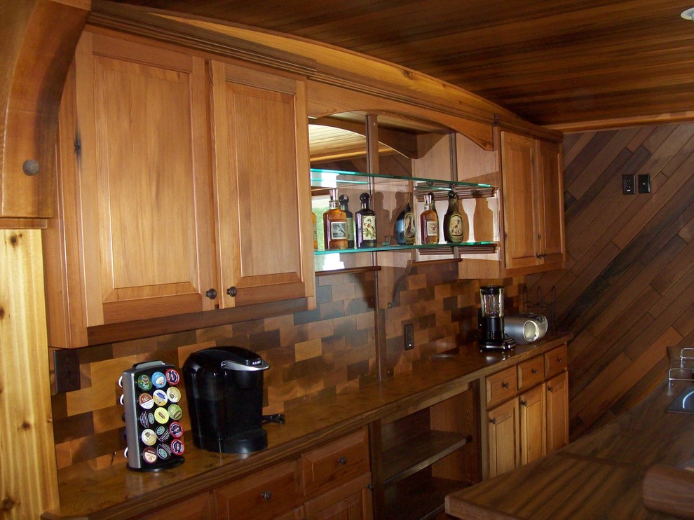 Inspiration for a rustic basement remodel in Raleigh