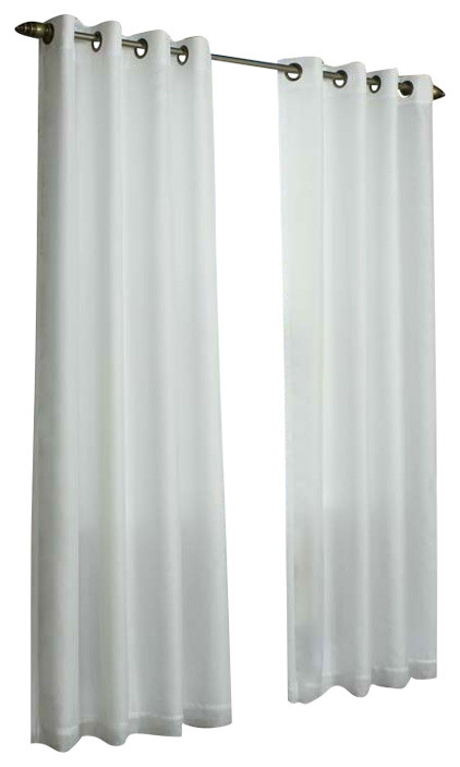 Thermavoile Rhapsody Lined European Voile Grommet Top Window Panel Ivory Traditional Curtains By Closeoutlinen European Voile Grommet Top Window Panel
