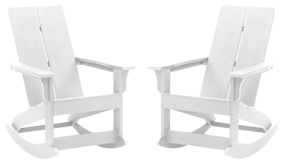 2PK UV Treated AllWeather Polyresin Adirondack Chair with Rocking