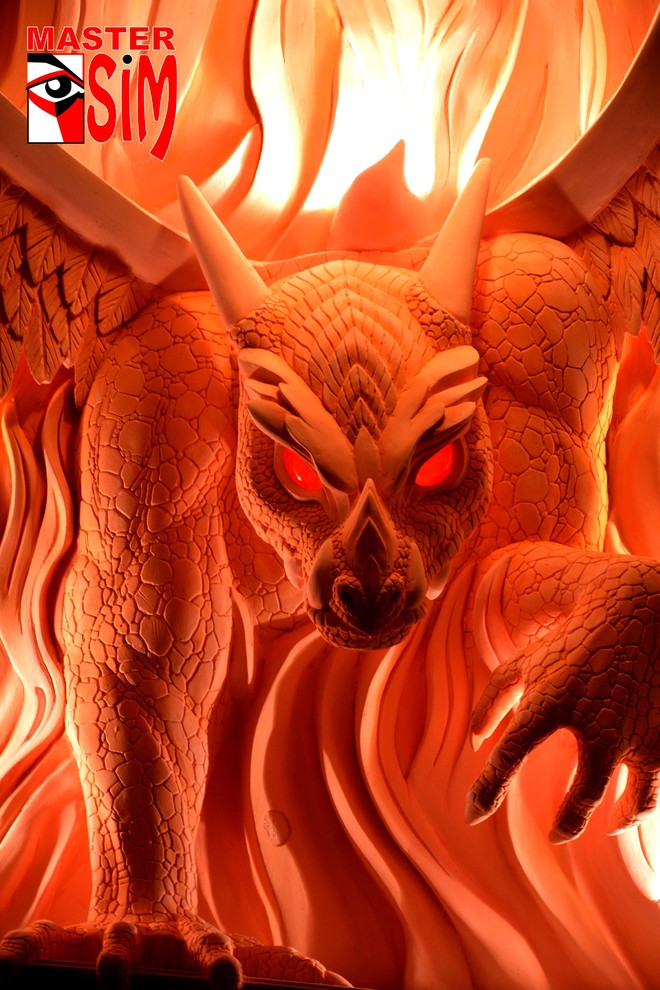 Барельеф камина "Огненный дракон"