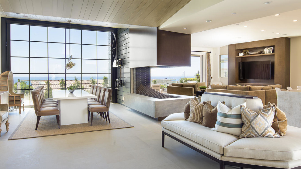 Photo of a contemporary home design in Orange County.